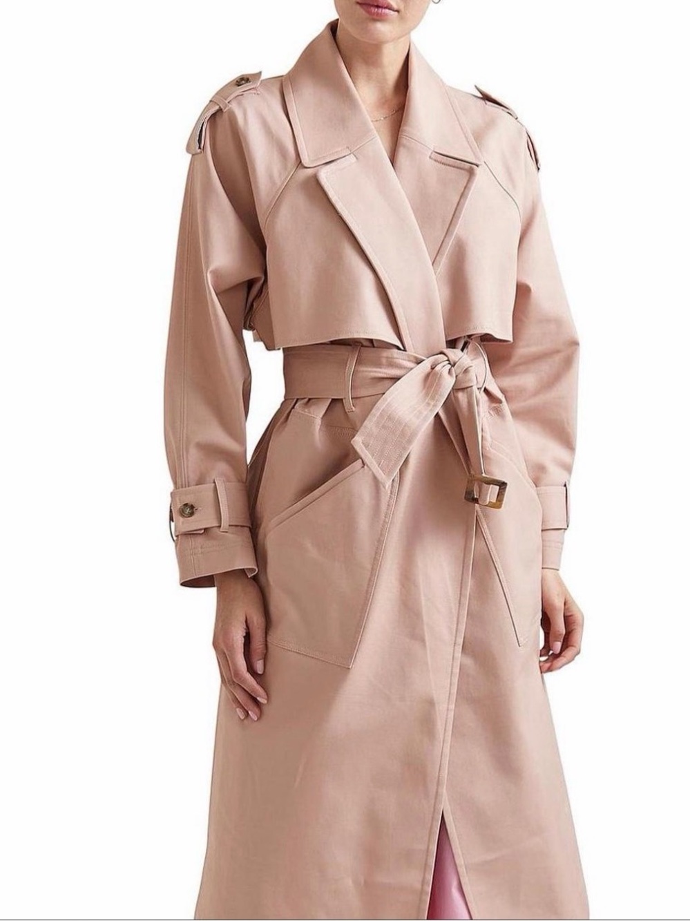 Tigerlily Mariko Trench Coat in Dusty Pink